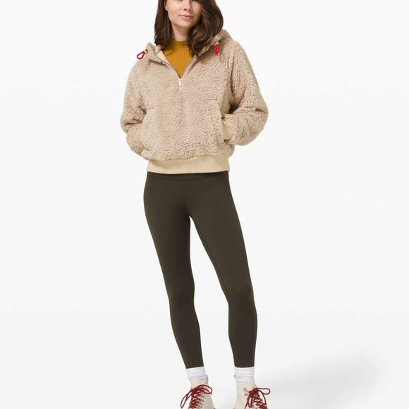 Lululemon Oh So Sherpa Half Zip Size 0 Trench Fleece Hoodie Pullover Coat - Picture 4 of 8